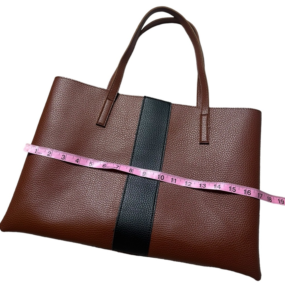 Vince Camuto Luck Tote Vegan Leather Tan & Black - Picture 2 of 10